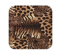 Lot de 6 dessous de verre carrés en PVC imprimé léopard