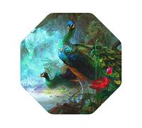 Lot de 6 dessous de verre colorés en forme de paon - En cuir - Convient pour toutes sortes de tasses - Protection de table en bois - Décoration d'intérieur