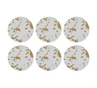 Lot de 6 dessous de verre en acrylique avec finition en feuille d'or et base antidérapante pour un placement stable sur les tables, protège contre la chaleur et les dommages causés par les liquides