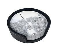 Lot de 6 dessous de verre en cuir avec motif télésiège pour boissons, décoration d'intérieur et cadeau de pendaison de crémaillère