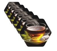 Lot de 6 dessous de verre en cuir de 10,2 cm pour boissons - Imperméables - Pour bar, bière, boisson - Décoration d'intérieur - Cadeau de pendaison de crémaillère