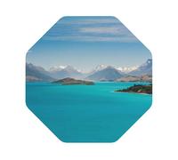 Lot de 6 dessous de verre en cuir imprimé îles et montagnes, adaptés pour les restaurants, cuisines, bureaux et ainsi de suite