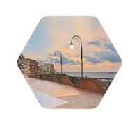 Lot de 6 dessous de verre en cuir imprimé lampadaire, adaptés pour les restaurants, les cuisines, les bureaux, etc