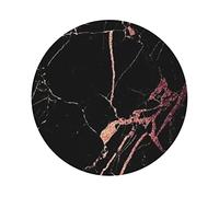 Lot de 6 dessous de verre en cuir imprimé marbre noir et or rose - Sous-verres absorbants pour table basse, restaurant, cuisine, bureau, dommage ou pendaison de crémaillère pour un ami (10 cm)