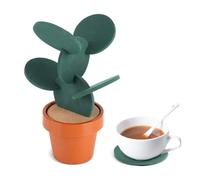 Lot de 6 Dessous de Verre en Forme de, sous Verres Ronds de Créatifs pour Boissons, Anti-Dérapants, avec Support de Pot de Fleurs pour la Maison, Le Bureau, Le Bar, Décoration, Cadeaux Amusant