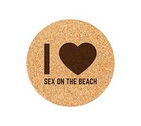 Lot de 6 Dessous de Verre en liège gravés I Love Sex on The Beach