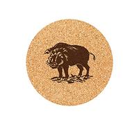 Lot de 6 Dessous de Verre en liège gravés Sanglier 2