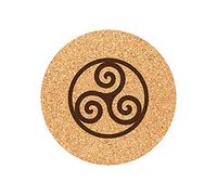 Lot de 6 Dessous de Verre en liège gravés Triskel