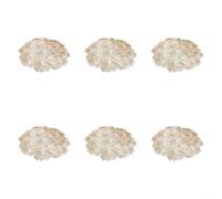 Lot de 6 dessous de verre en PVC conçus avec un minimalisme nordique et un gaufrage floral en feuille d'or pour la protection thermique et une utilisation décorative (doré - 6 pièces)