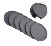 Lot de 6 dessous de verre en silicone multi-usages pour tasses chaudes et verres, parfaits pour les fêtes et les pique-niques (gris)