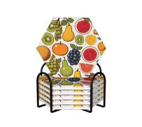 Lot de 6 dessous de verre hexagonaux colorés en céramique de style moderne pour table basse pour protection de table et décoration d'intérieur