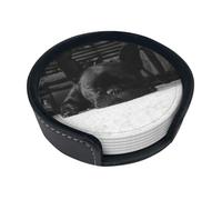 Lot de 6 dessous de verre imprimé bouledogue français pour tables basses, boissons, bars, fêtes, 10 cm