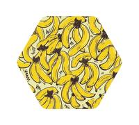 Lot de 6 dessous de verre mignons pour tasse - Motif banane jaune - En cuir - Protection pour table et bureau - Résistants à la chaleur - Pour bureau, cuisine, bureau