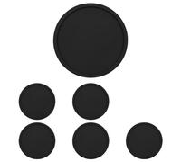Lot de 6 dessous de verre NUZAMAS en silicone résistant à la chaleur pour tasses à thé, 10,2 cm, en caoutchouc, antidérapant, pour la maison, le bar, le bureau, les fêtes - Noir