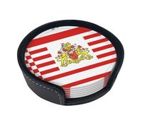 Lot de 6 dessous de verre ronds à motif drapeau du Sénat de Brême pour la maison, la cuisine ou la décoration de table basse