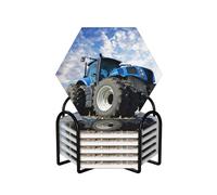 Lot de 6 dessous de verre ronds en céramique imprimés tracteur agricole - Dessous de verre hexagonaux