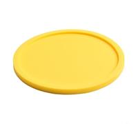 Lot de 6 dessous de verre ronds en silicone antidérapant pour éviter l'adhérence et les dommages causés par la chaleur sur les tables en bois et en verre (jaune)