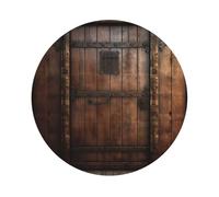 Lot de 6 dessous de verre rustiques en bois avec impression de porte en cuir, adaptés pour les restaurants, les cuisines, les bureaux, etc