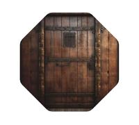 Lot de 6 dessous de verre rustiques en bois avec impression de porte en cuir, adaptés pour les restaurants, les cuisines, les bureaux, etc