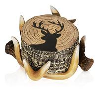 Lot de 6 Dessous de Verre rustiques en Forme de Bois de cerf pour décoration de cabane en rondins - Décoration de Chasse, décoration de Bois de cerf