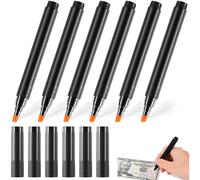 Lot de 6 Détecteur De Faux Billets en 2 Secondes - Stylo Faux Billet - Contrôle de monnaies factices - Marqueur faux billets - Détecteur de faux billets euros, dollars, livres, etc