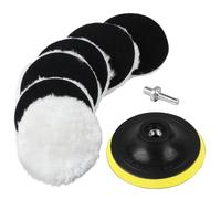 Lot de 6 disques de polissage en laine de 100 mm pour voiture, capot en laine d'agneau, disques de polissage, kit de polissage, tournevis sans fil pour polisseuse, ponceuse