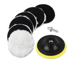 Lot de 6 disques de polissage en laine de 100 mm pour voiture, capot en laine d'agneau, disques de polissage, kit de polissage, tournevis sans fil pour polisseuse, ponceuse