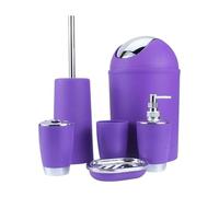 Lot de 6 distributeurs de savon sans contact avec porte-brosse à dents, porte-savon, distributeur, tasse et brosse WC pour salle de bain moderne