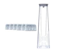 Lot de 6 dosettes de filtre à eau pratiques pour machine à café avec support de rechange pour machines à café