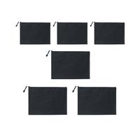 Lot de 6 dossiers à fermeture éclair résistants à l'eau Oxford pour dossiers, documents, sacs à argent, pochettes de rangement, organiseurs de documents scolaires et de bureau