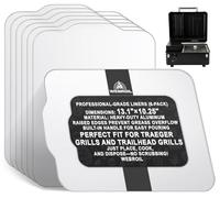 Lot de 6 doublures de bac d'égouttement BAC458 pour grilles Traeger Ranger/Scout Series - Résistantes à la chaleur - Accessoires de fumoir Traeger Ranger - Plateau en aluminium pour attraper la