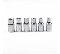 Lot de 6 douilles E de 6,35 mm, pour douilles femelles Torx E4-E10 pour acier traité thermiquement 50#, outils à main pour réparation de boulons en étoile