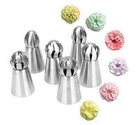 Lot de 6 douilles russes en acier inoxydable pour décoration de gâteaux, muffins et glaces