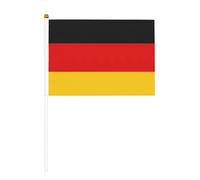 Lot de 6 drapeaux allemands et 10 drapeaux à main pour bâton de défilé, fête, bar, anniversaire