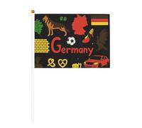 Lot de 6 drapeaux allemands et culturels à agiter à la main, drapeau à main sur bâton, pour défilés, fête, bar, anniversaire