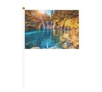 Lot de 6 drapeaux de 14 x 21 cm pour un paysage d'eau propre et lacustre, cour, salon, fête de vacances.