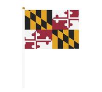 Lot de 6 drapeaux de l'État du Maryland et de 10 drapeaux à main pour défilé, fête, bar, anniversaire