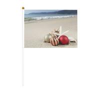 Lot de 6 drapeaux de Noël de 14 x 21 cm pour la plage, la cour, le salon, les fêtes de fin d'année.