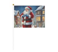 Lot de 6 drapeaux de Noël et de 10 drapeaux à main pour défilé, fête, bar, anniversaire