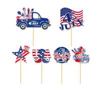 Lot de 6 drapeaux du jour de l'indépendance pour ajouter une touche festive à votre célébration avec ces décorations pour une utilisation en intérieur et en extérieur