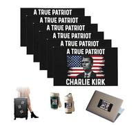 Lot de 6 drapeaux Rest In Peace Charlie Kirk, A True Patriot Charlie Kirk, 7,9 x 9,9 cm, à suspendre au mur, décoration intérieure et extérieure