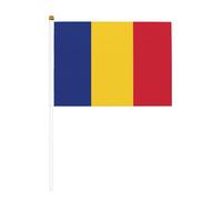 Lot de 6 drapeaux roumains et 10 drapeaux à main pour défilé, fête, bar, anniversaire