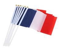 Lot de 6 Drapeaux Tricolores Bleu, Blanc, Rouge - Dimensions : 30 x 16 cm