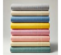 Lot de 6 Draps Housse 140x190cm Polycoton 57 Fils/cm² Quantité au Choix Bonnet 25 cm pour Matelas jusqu'à 20 cm (6)