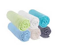 Lot de 6 Draps Housse 70x140 cm Lit Bébé Lit Enfant 70 x 140 cm| 100% Coton Jersey | Océan | Extensible & Respirant | Sommeil sain | Marque Easy dort | Oeko-Tex | Qualité | Fabriqué en Europe