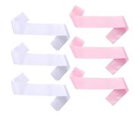 Lot de 6 écharpes blanches et roses vierges en satin pour mariage, fête, anniversaire