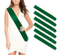 Lot de 6 écharpes vertes vierges - Accessoires de fête - Impression personnalisée en satin - Pour anniversaire, mariage, bachelorette, fête, enterrement de vie de jeune fille