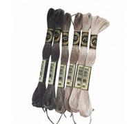 Lot de 6 échevettes Point de croix Brin divisible en 6 Broderie traditionnelle Coloris Nature