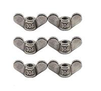 Lot de 6 écrous à ailettes M10 en acier inoxydable 304 avec vis torsadées à la main en forme d'aile de papillon.