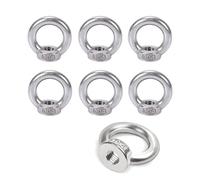 Lot de 6 écrous à œillet M8 filetés en acier inoxydable 304 - Œillets à œil - Écrous à anneau pour fixer des ornements suspendus - Pots de fleurs - Support de balançoire